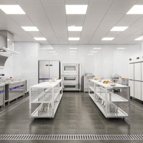 现代厨房后厨3D模型下载